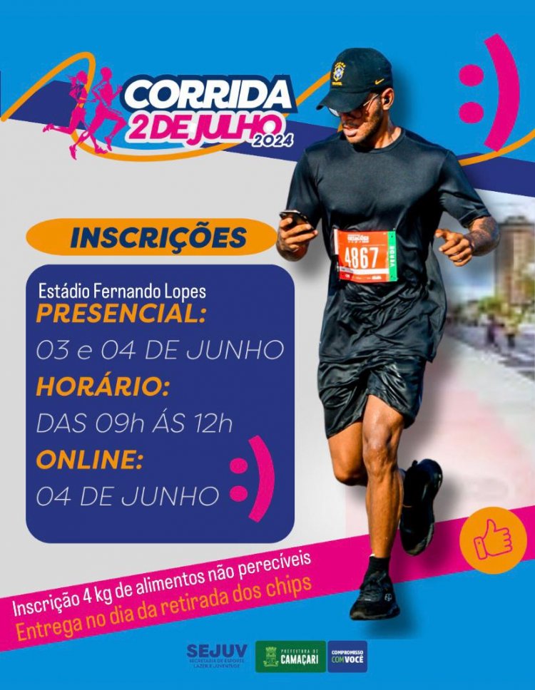 Sejuv abre inscrição para a Corrida 2 de Julho 2024