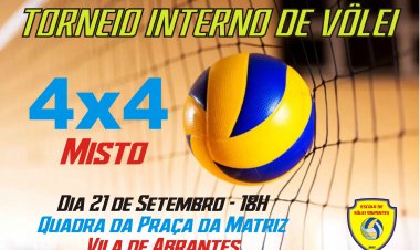 1º Torneio interno da Escola de Vôlei acontece dia 21/09